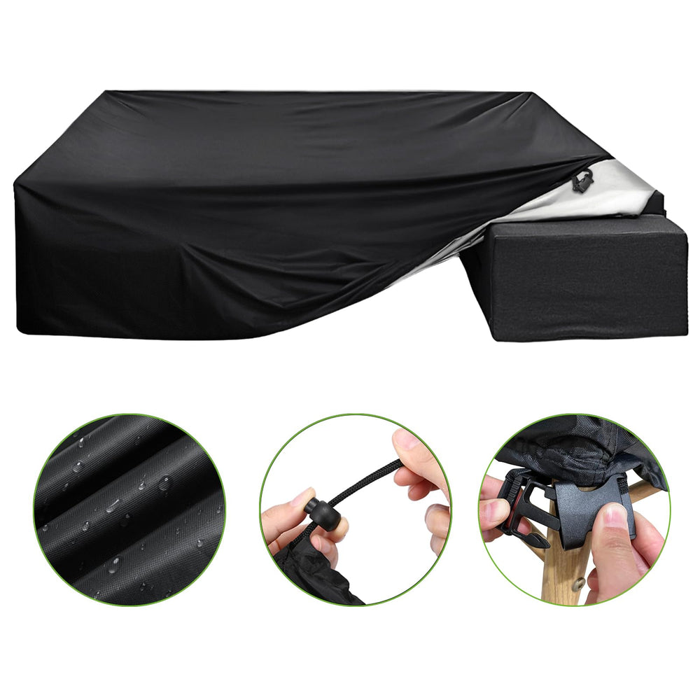 ESSORT Extra Large Patio Furniture Cover showing adjustable windclicks