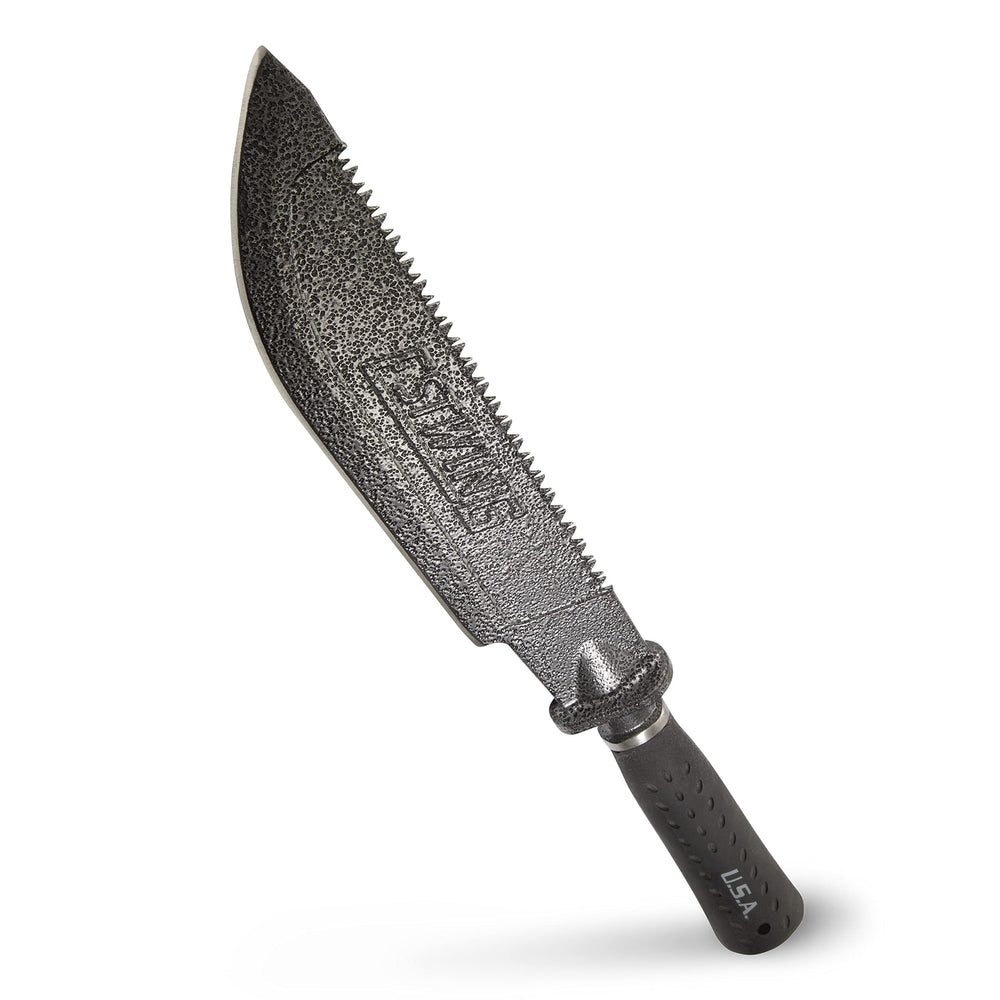 Estwing Machete 19.25" black model front view with hand sharpened blade