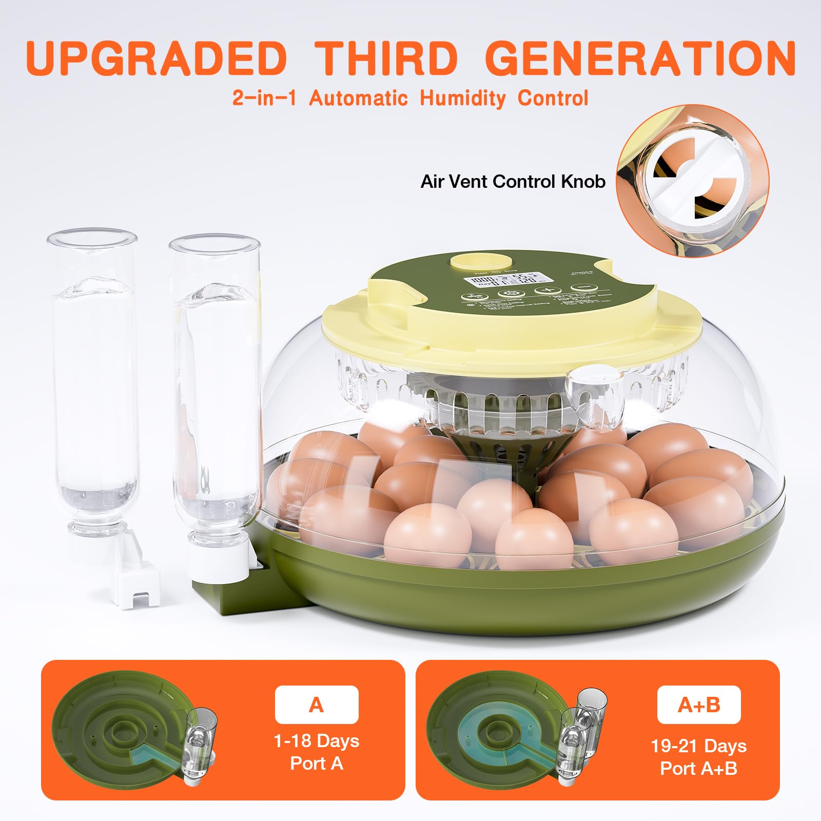 Etegow 18 Egg Incubator easy-to-clean lower tray