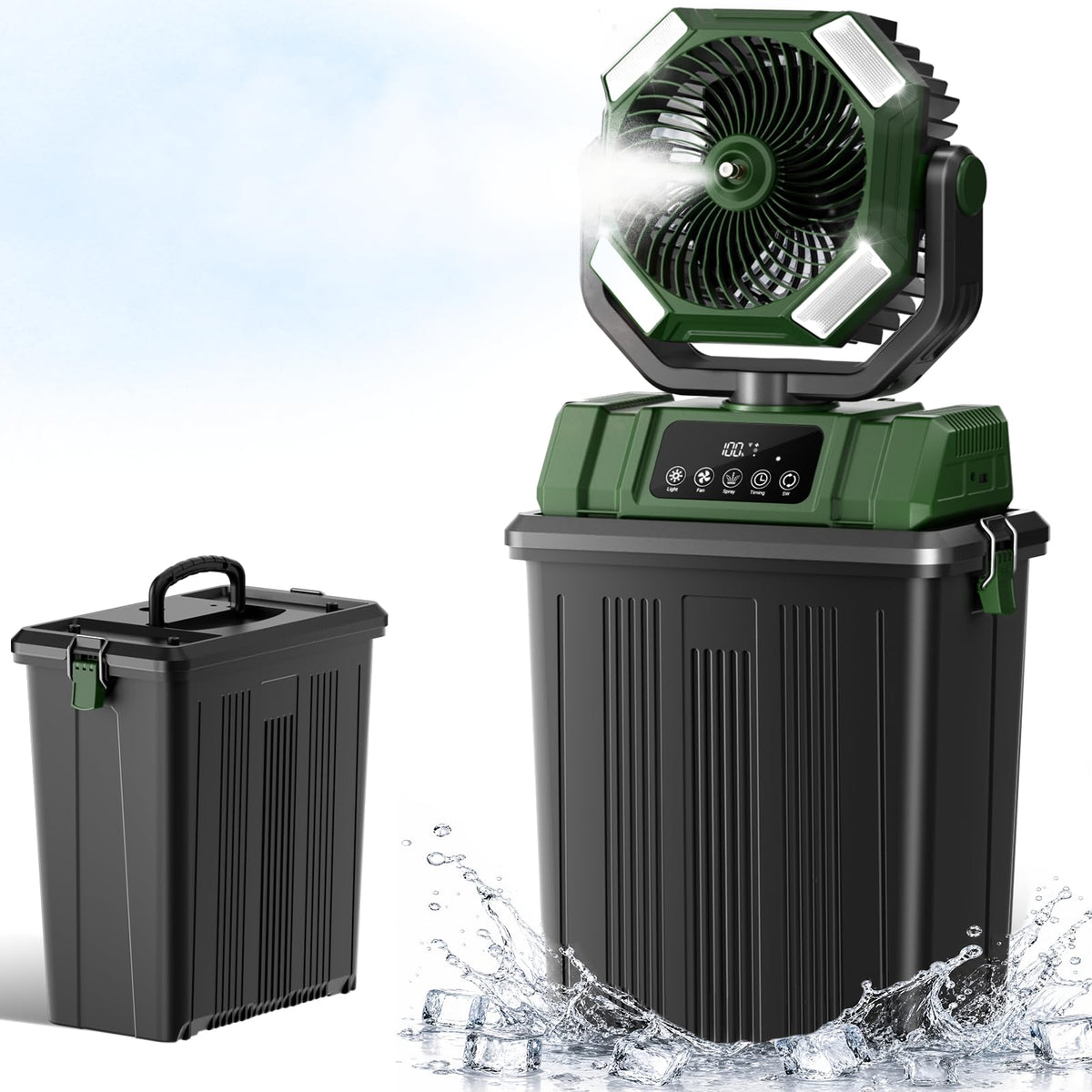 Etholzon 40000mAh Misting Fan front view with 15L tank