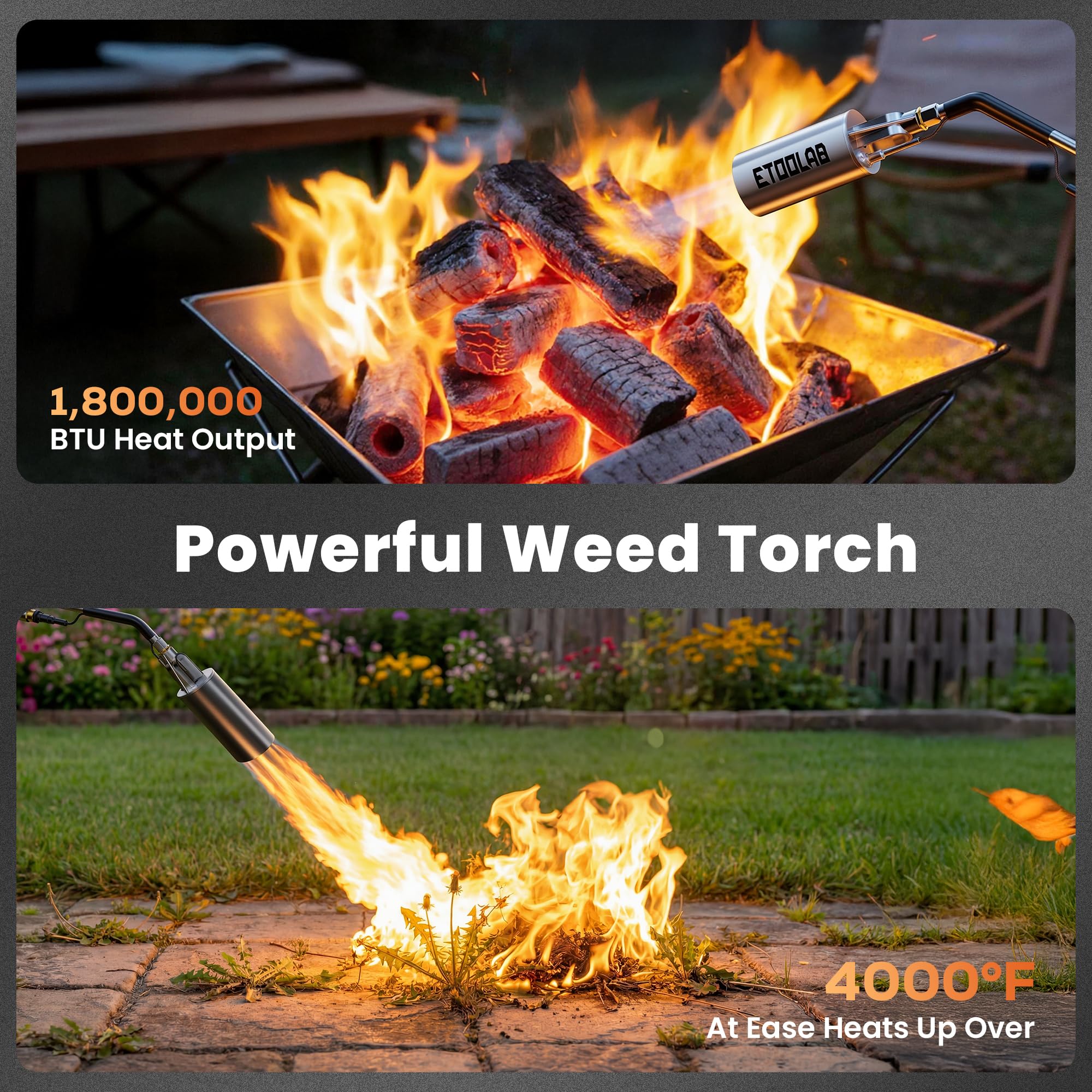 etoolab propane torch weed burner nozzle close-up