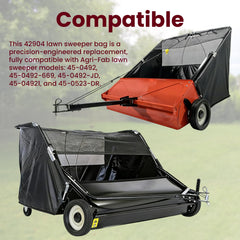 ETZ 42904 Lawn Sweeper Hopper Bag installed on sweeper