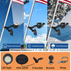Etzeaxus flag pole light mounted on a flagpole