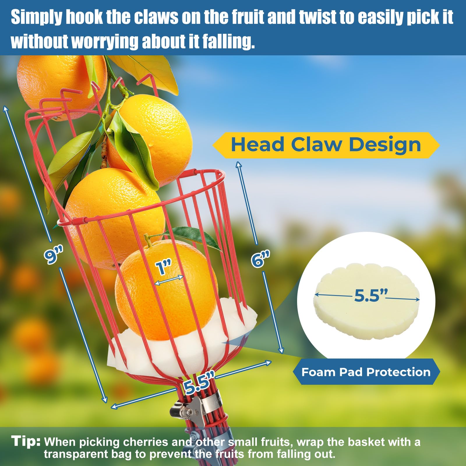 EUIJOIP fruit picker tool used by a child to harvest fruit