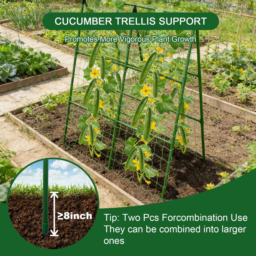 Eunice 33x47 A-Frame Trellis set assembled in garden