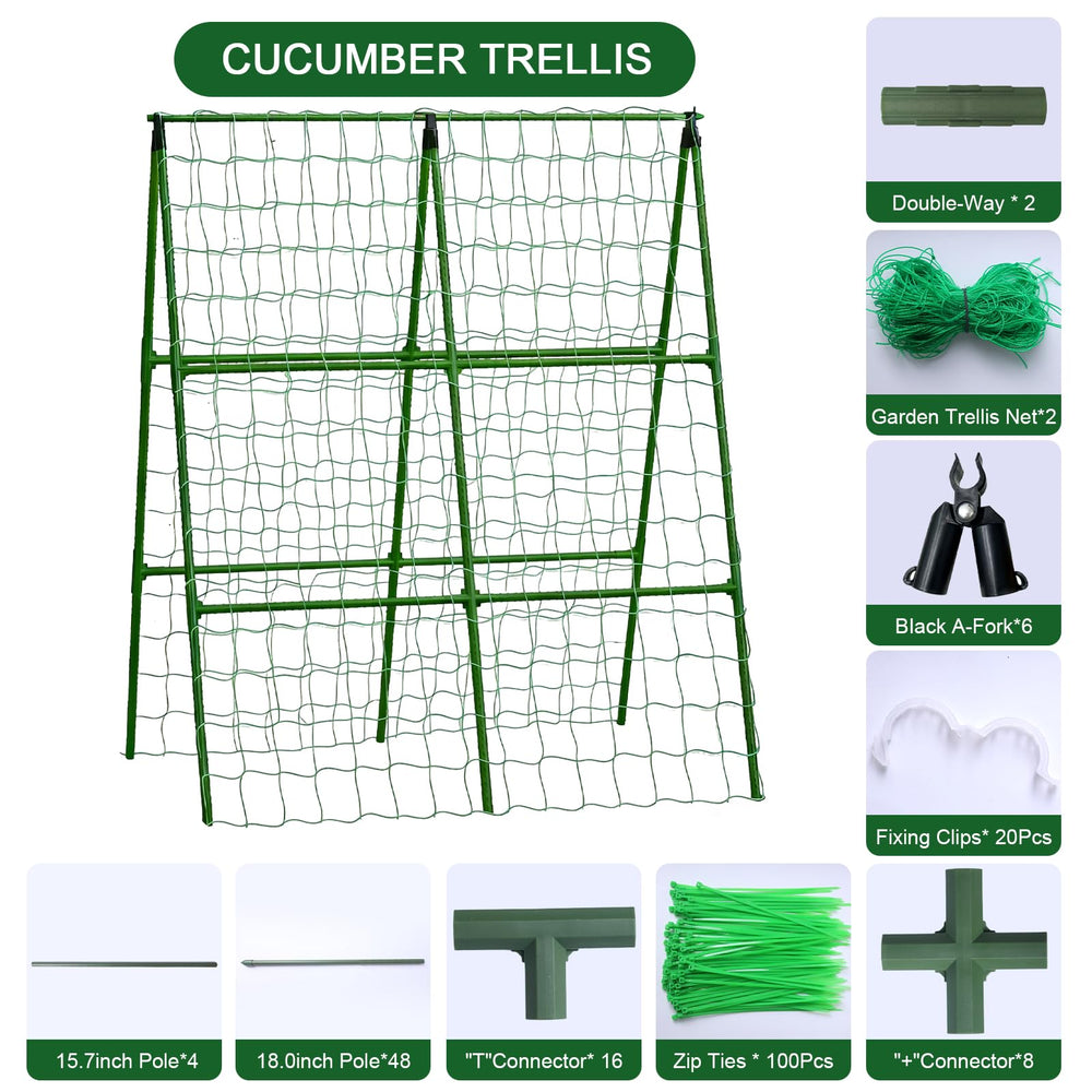 Eunice A-Frame Trellis side view with climbing plants