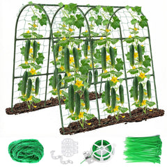 Eunice U-Shape Cucumber Trellis front view with green finish