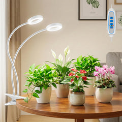 Eurbolan 2 heads clip-on grow light with dual halo design