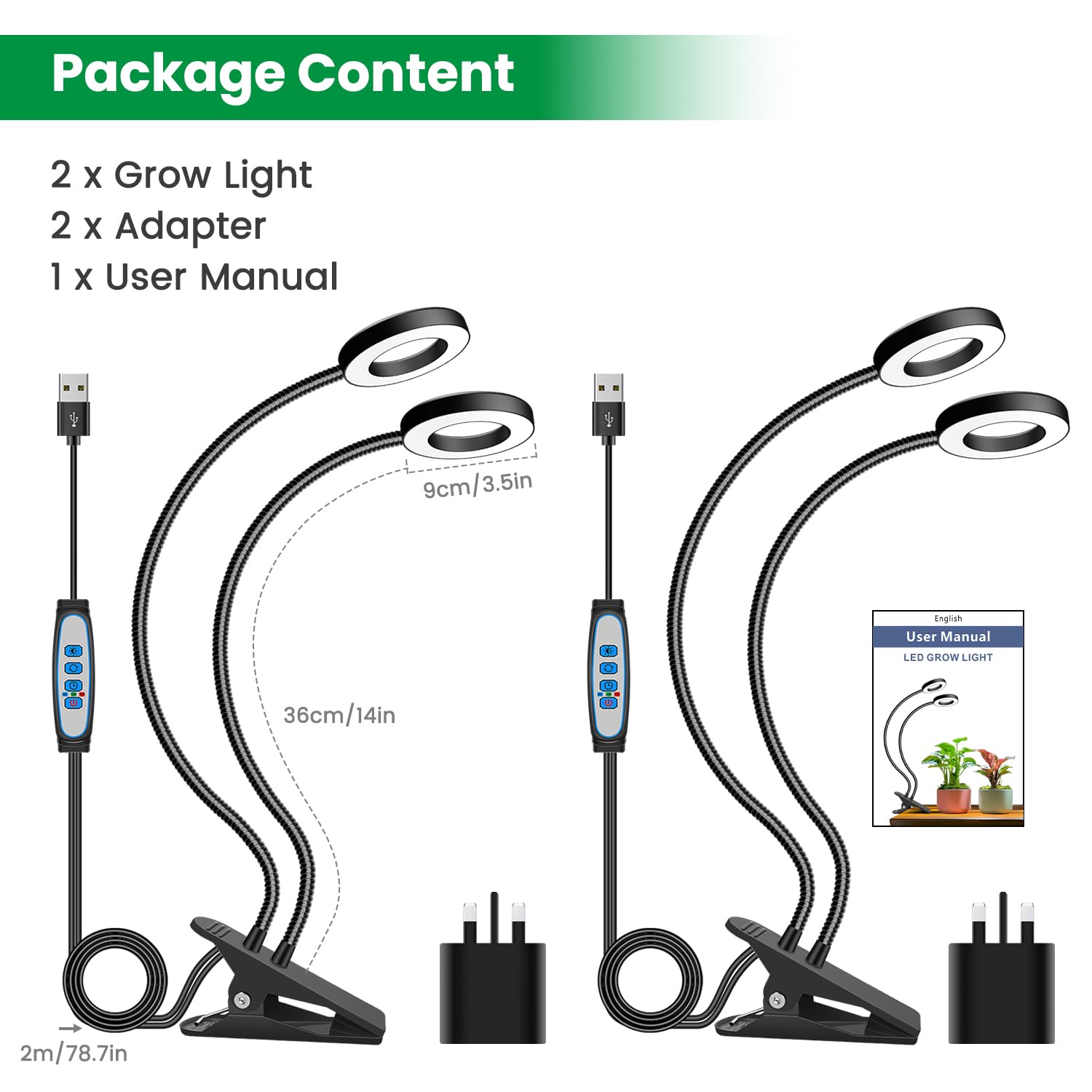 Eurbolan Plant Light packaging with user manual