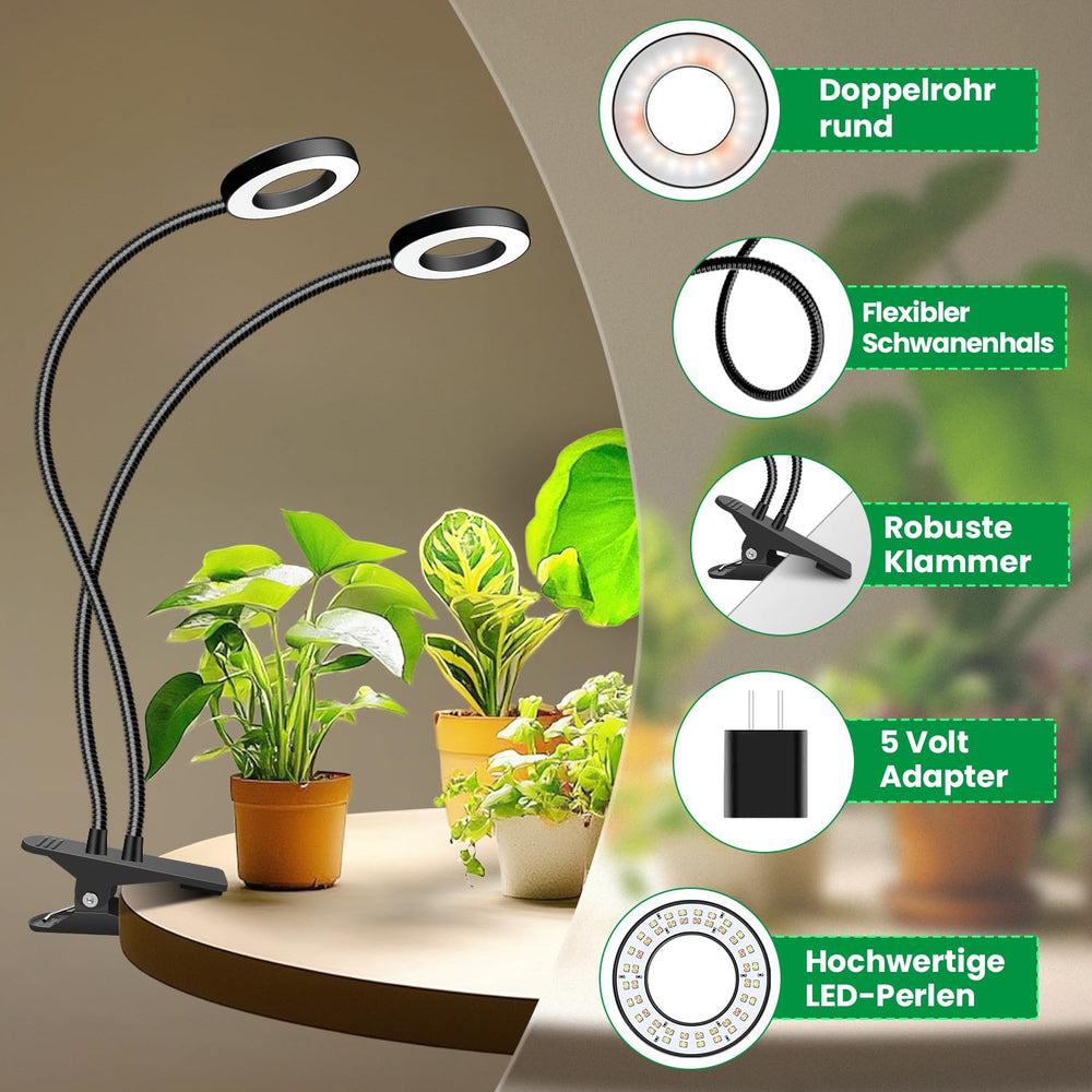 Eurbolan Plant Light showing adjustable gooseneck