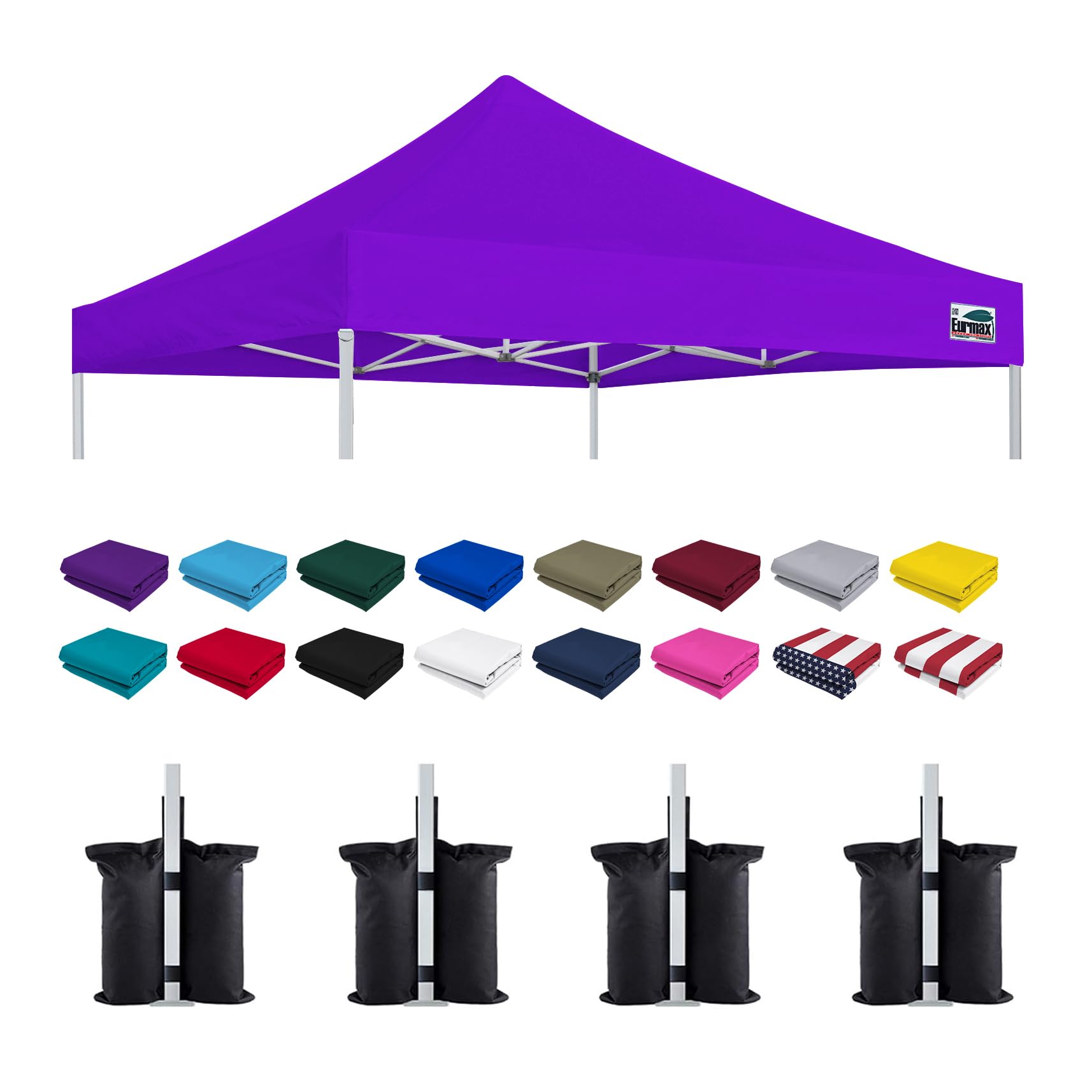 Eurmax 10x10 canopy replacement top in purple, front view