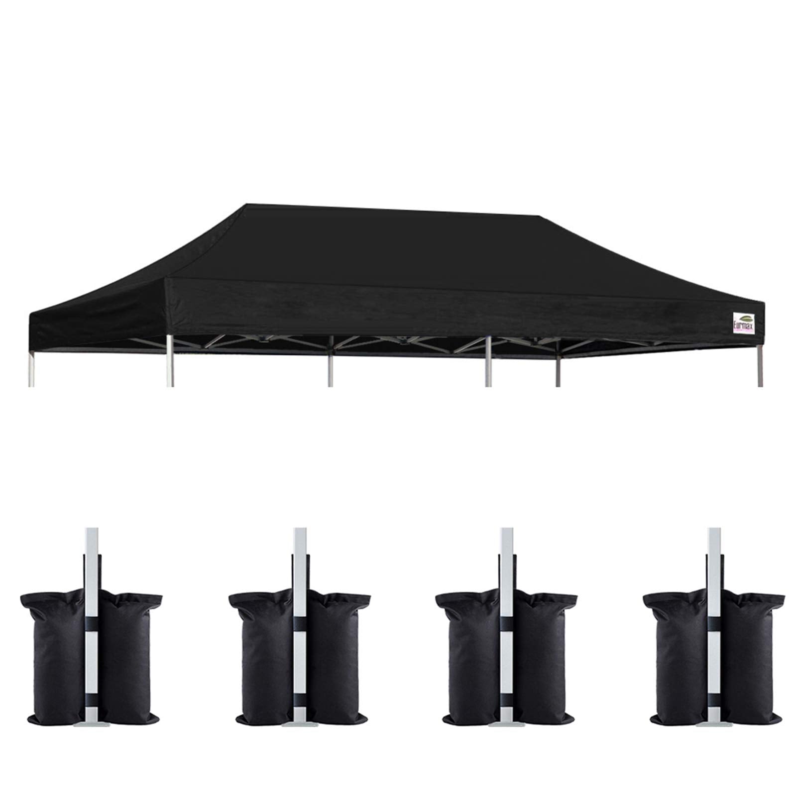 Eurmax 10x20 Pop Up Canopy Replacement Top in black