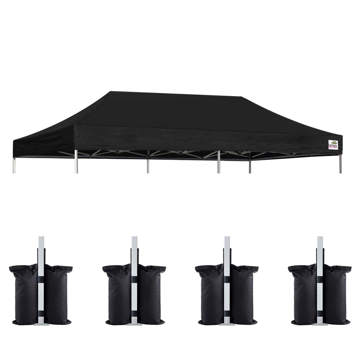 Eurmax 10x20 Pop Up Canopy Replacement Top in black