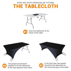 Eurmax 4 FT Fitted Spandex Table Cover black on table