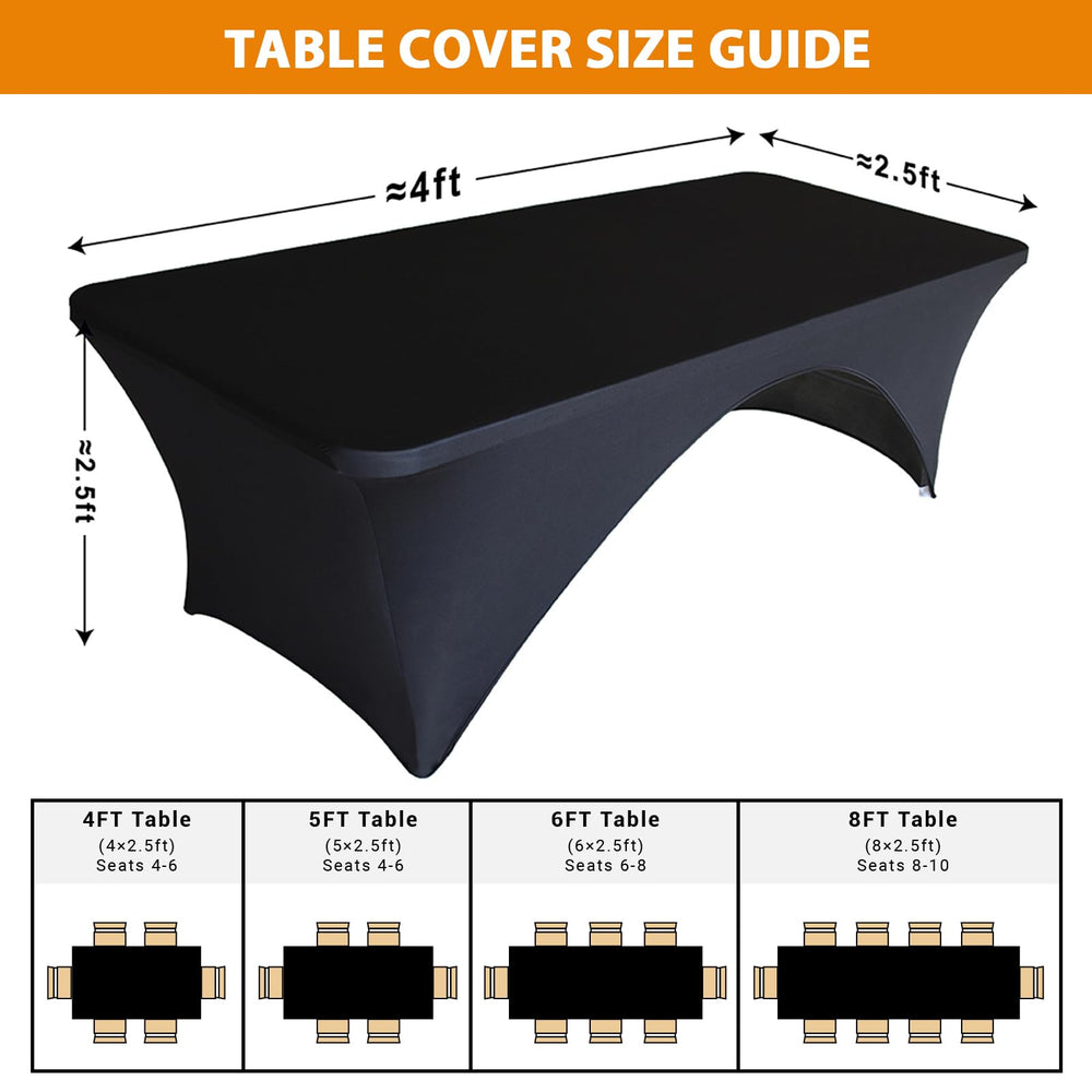Eurmax 4 FT Fitted Spandex Table Cover black packaging