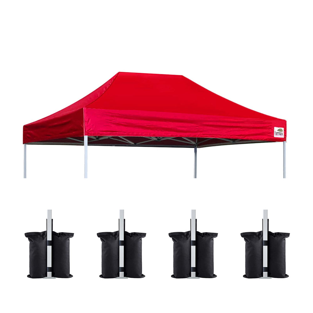 Eurmax 8x12 red pop up canopy top front view
