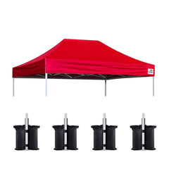 Eurmax 8x12 red pop up canopy top front view