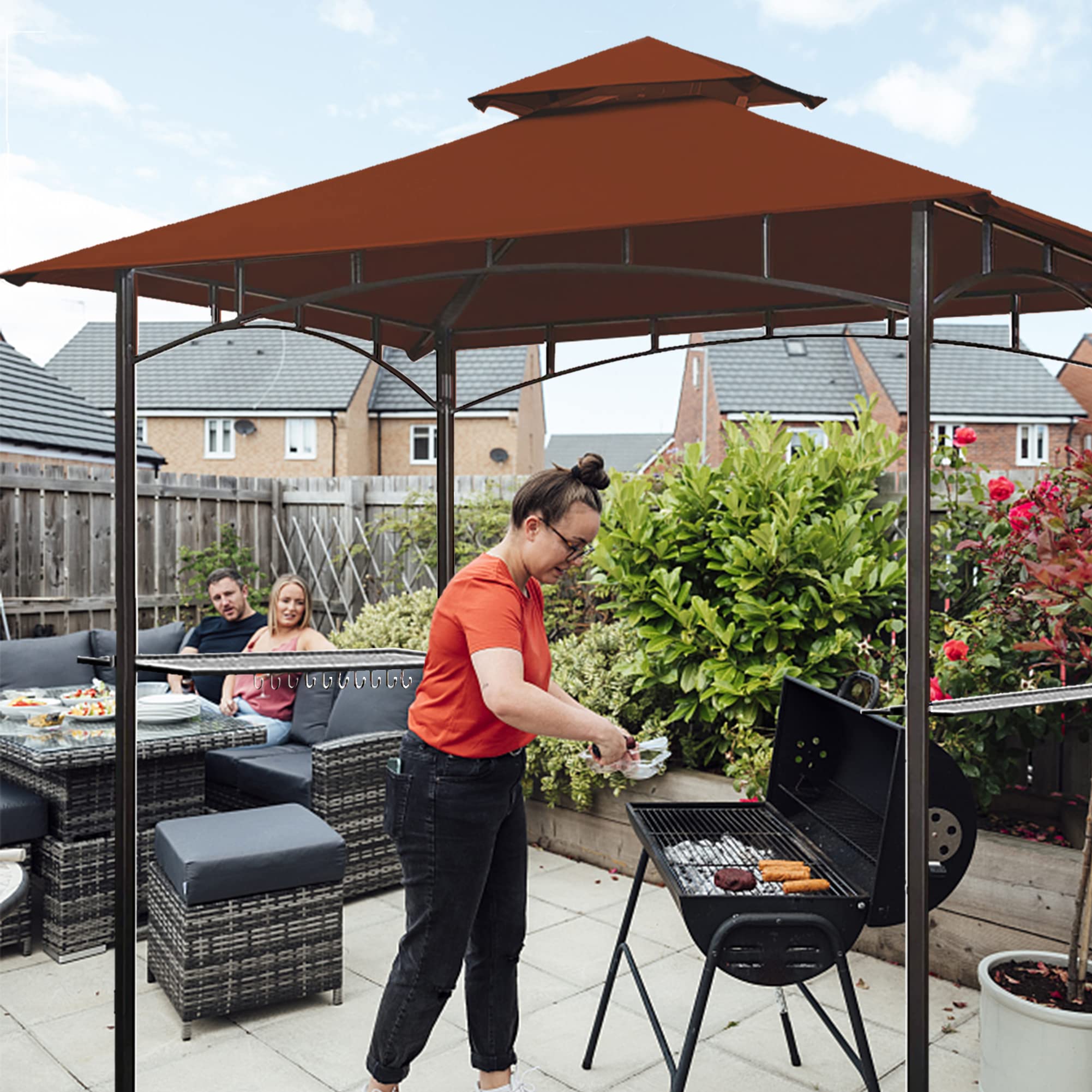 Eurmax canopy in outdoor setting with grill