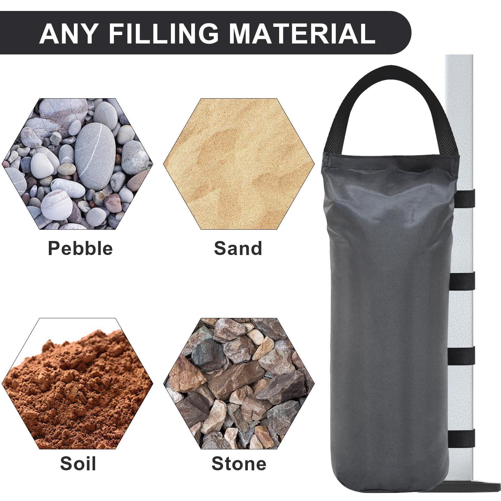Eurmax canopy weight bag displayed with dimensions