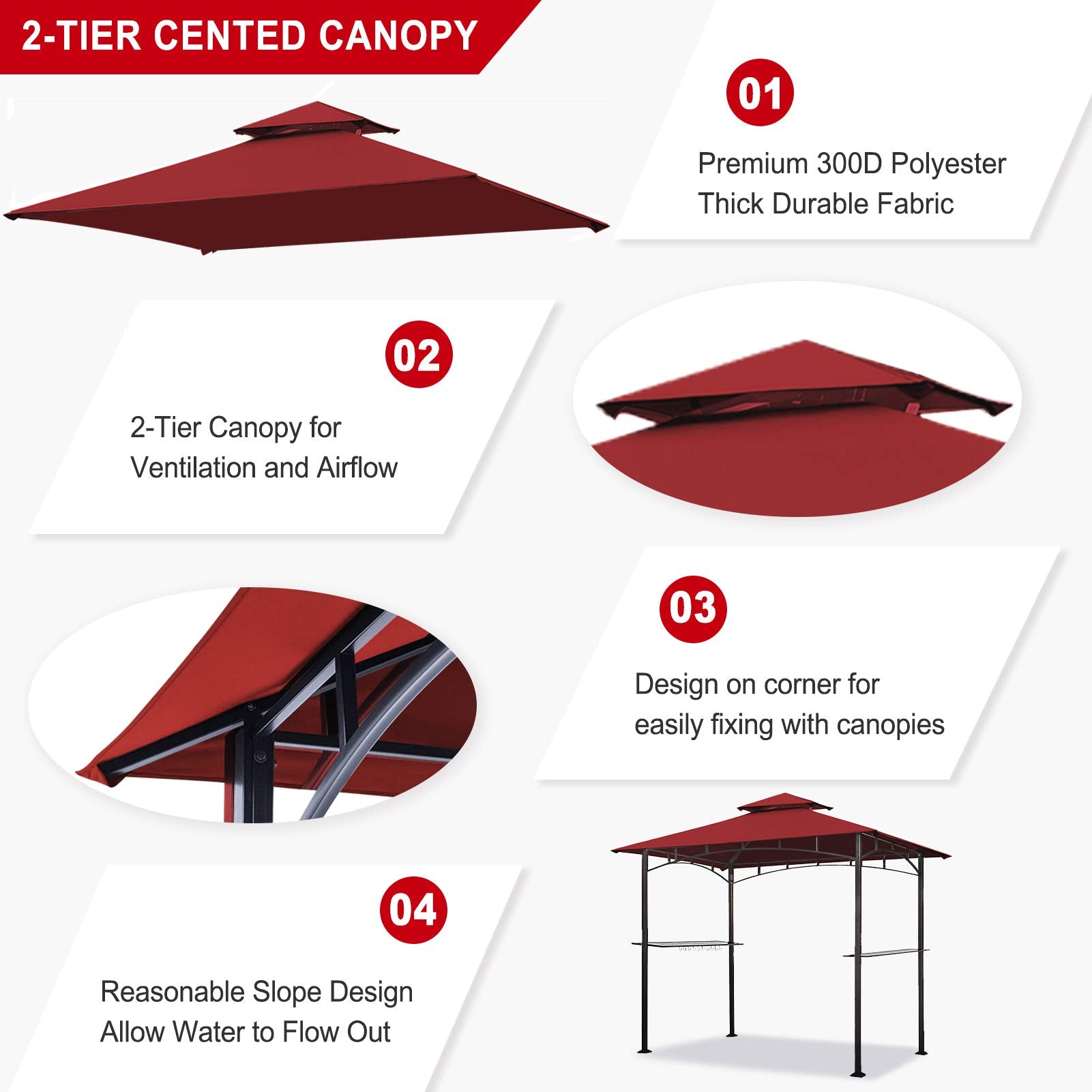 Eurmax Grill Gazebo Canopy Replacement Cover in packaging