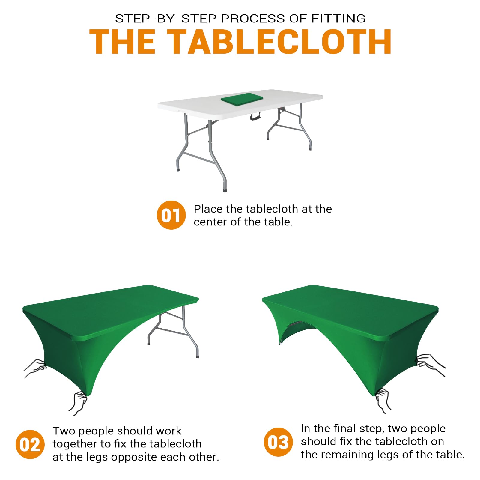 Eurmax Spandex Table Cover 6 ft Emerald Green in event setup