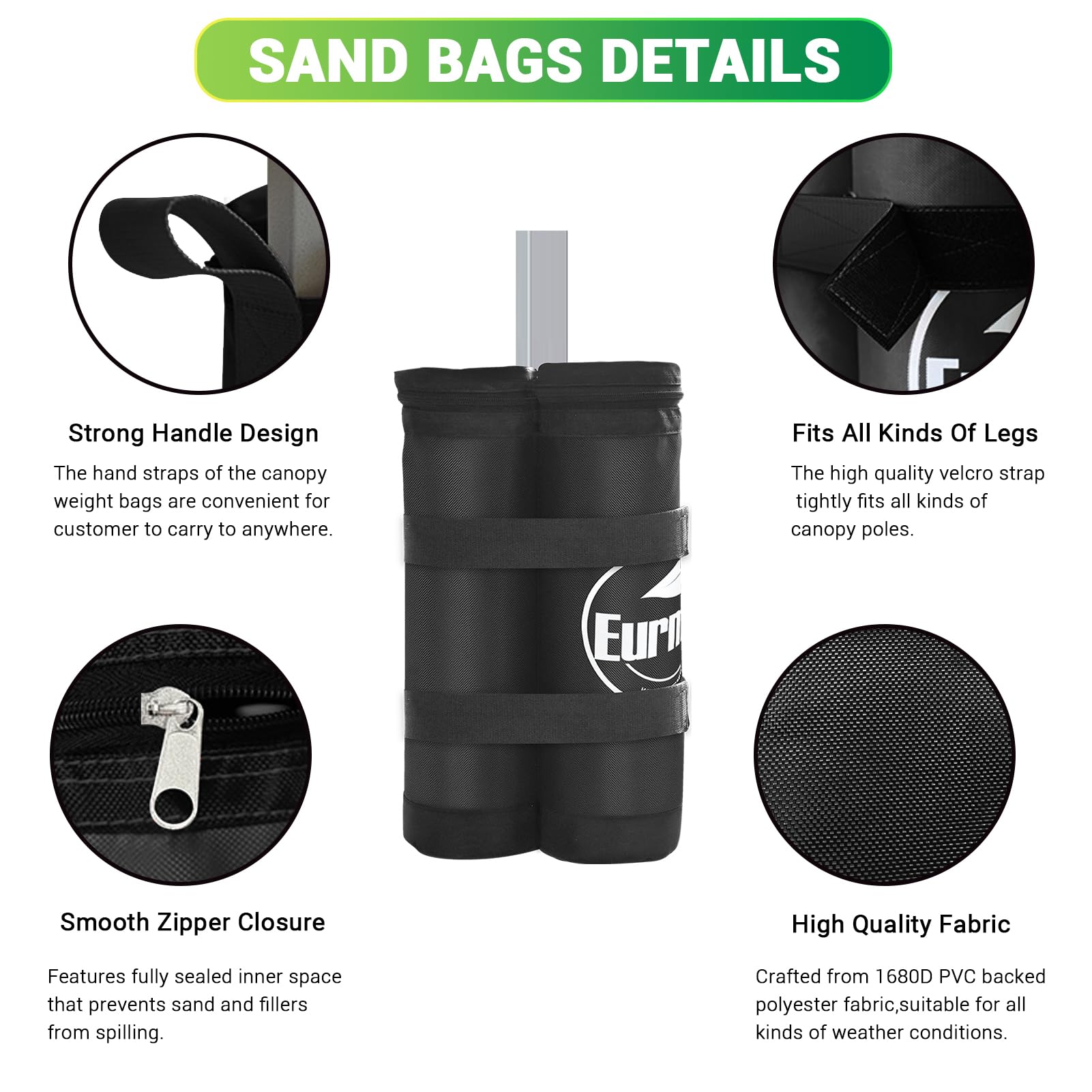 Eurmax weight bags demonstrating versatility with different canopies