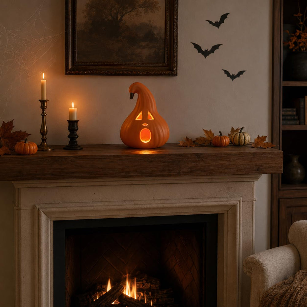 Evelyne Halloween decoration in autumn-themed display