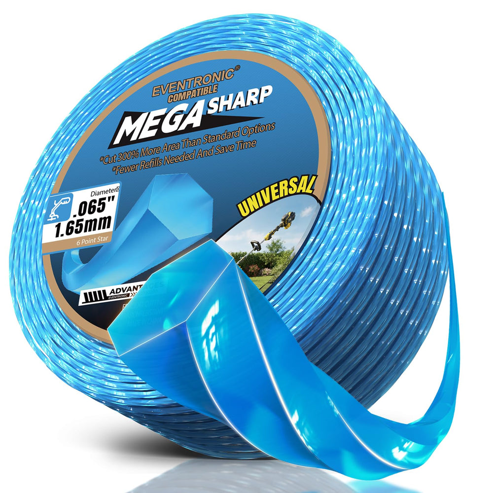 Eventronic 0.065" weed eater string 340FT blue spool front view