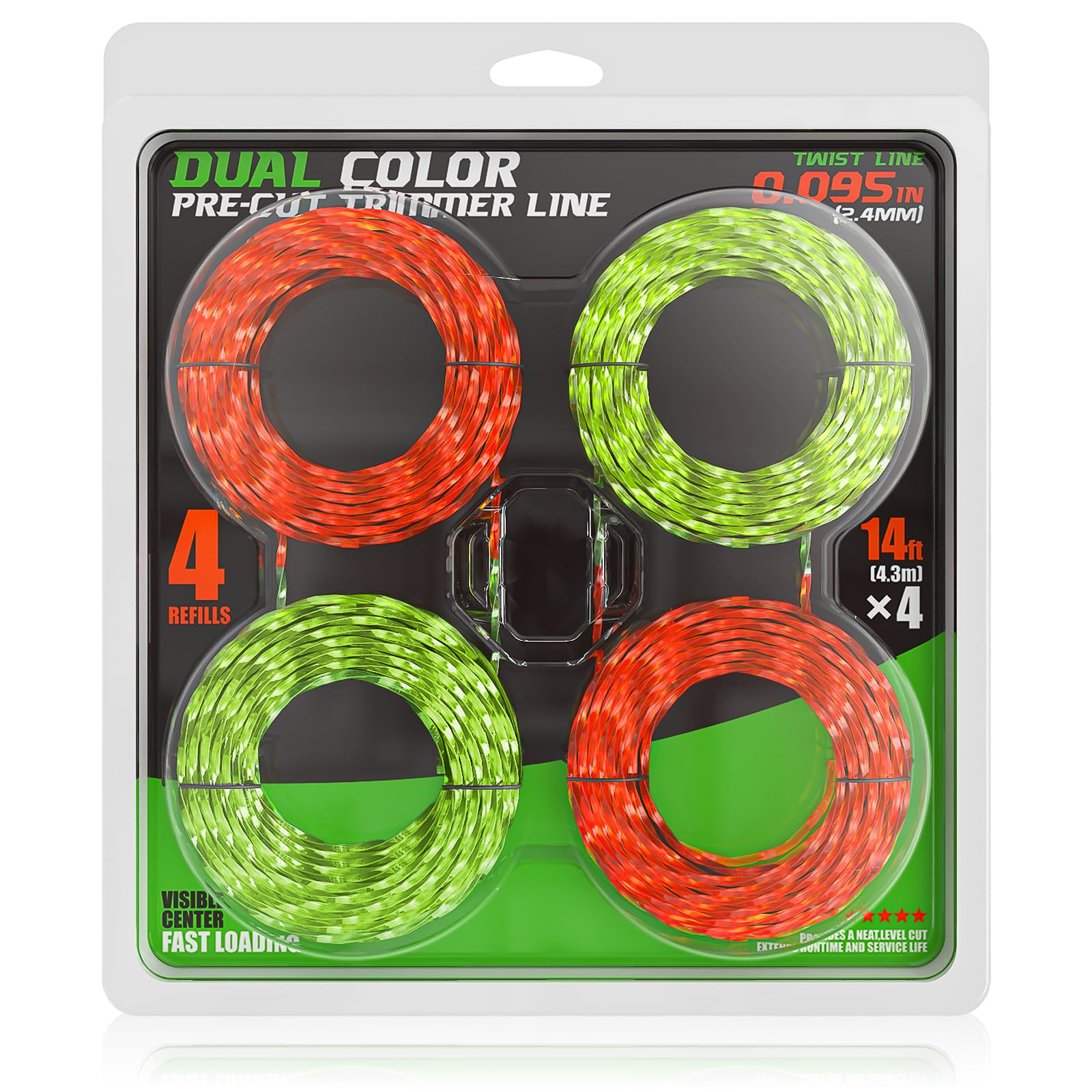 Eventronic Dual Color Pre-Cut Trimmer Line 0.095 inch pack front view