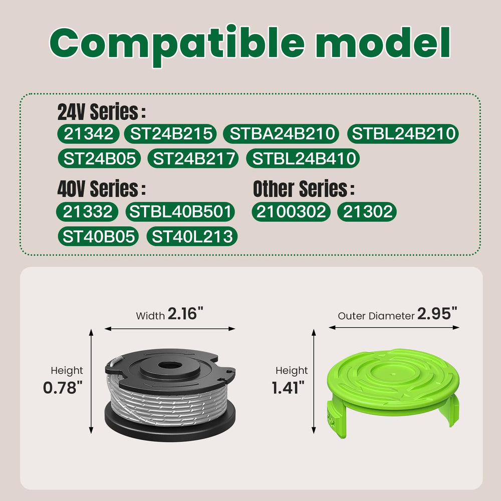 Eventronic String Trimmer Spool dimensions displayed