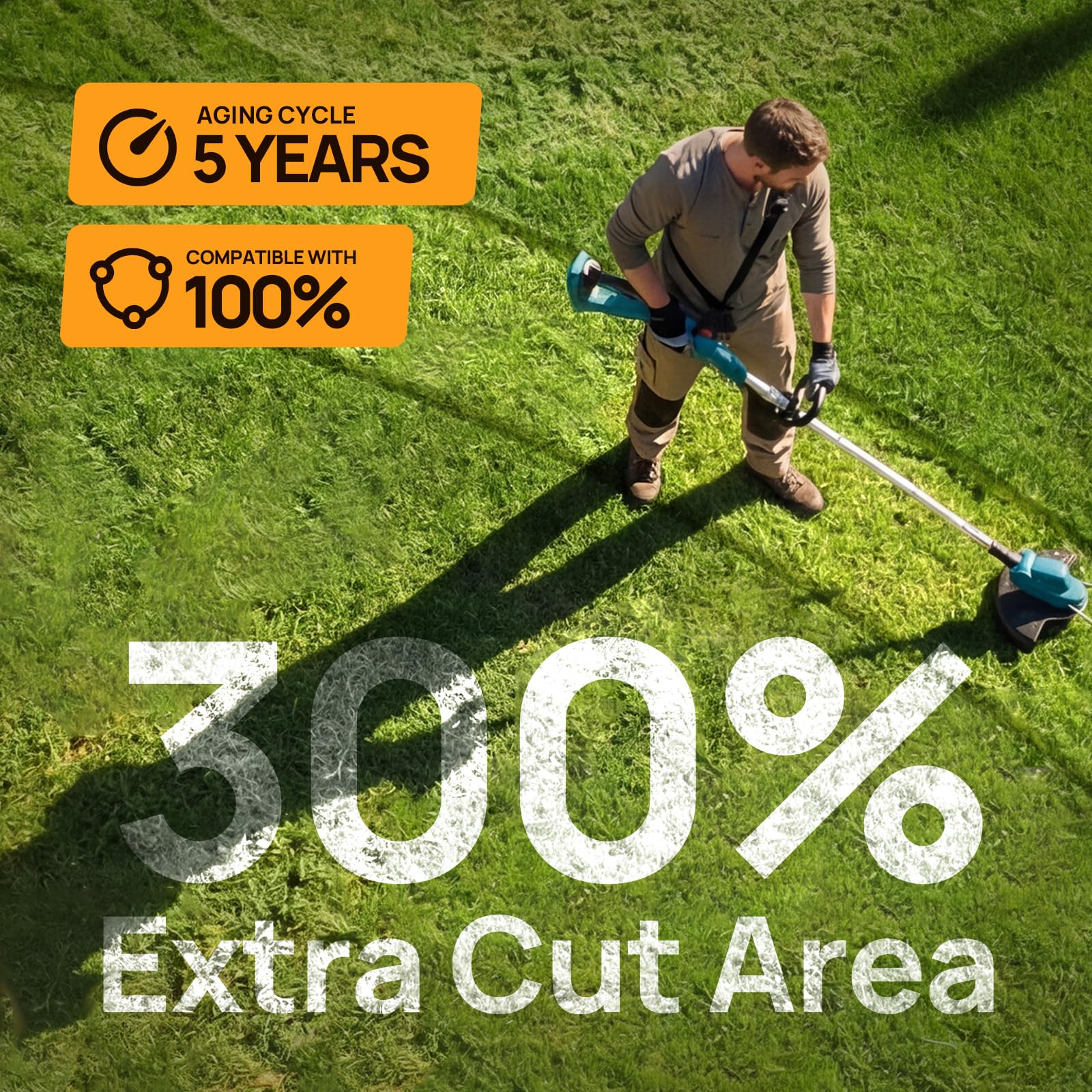 Eventronic trimmer line demonstrating compatibility with a string trimmer