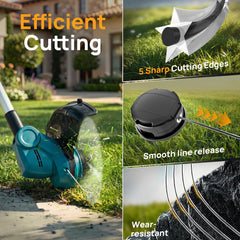 Eventronic trimmer line in use on a grassy area