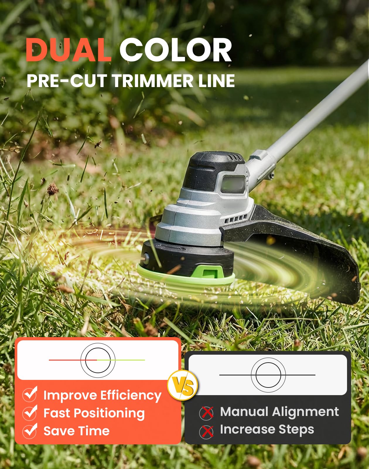 Eventronic trimmer line roll side view