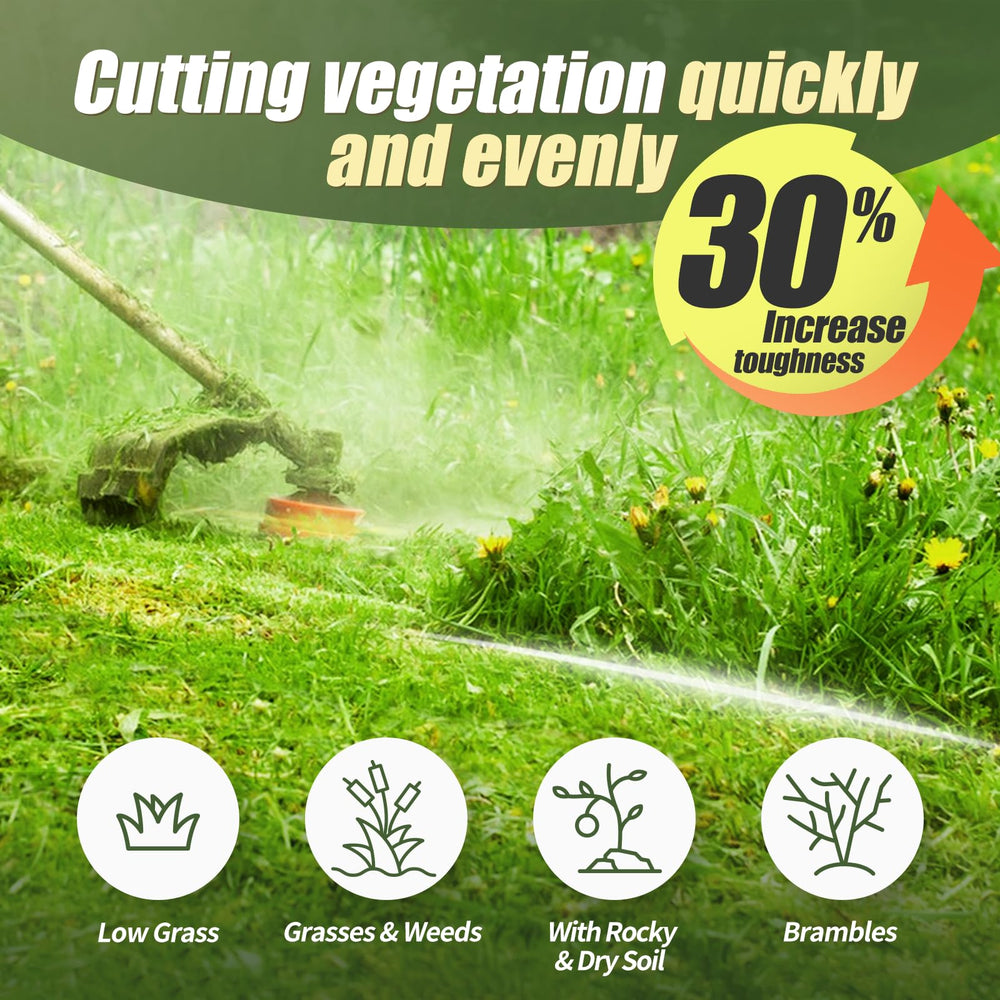 Eventronic weed eater string in hangable packaging for storage