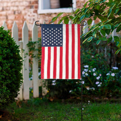 Evergreen American Flag close-up of embroidered stars