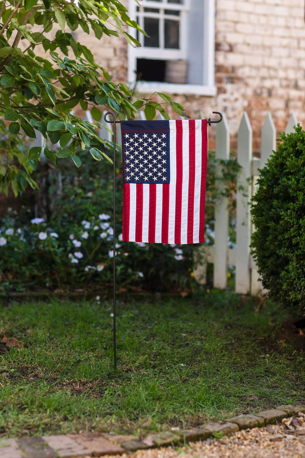 Evergreen American Flag in sunlight showcasing colors
