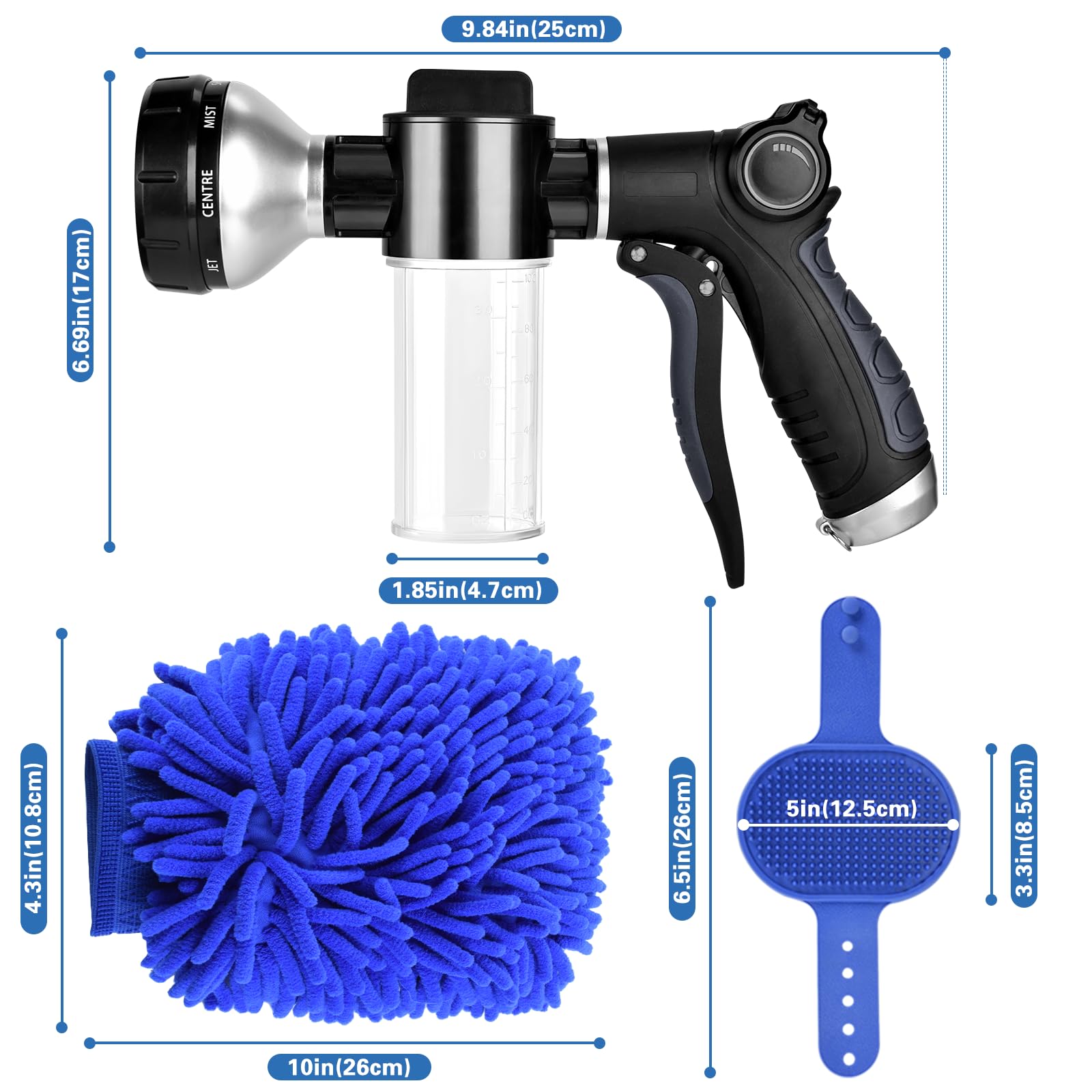 EVILTO Garden Hose Nozzle close-up of soap dispenser