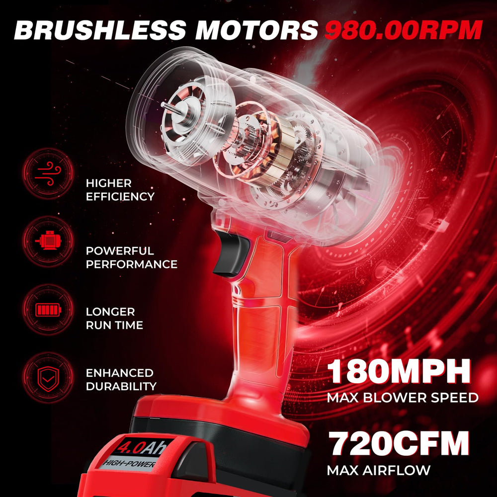 EVOIRON Leaf Blower with 4.0Ah battery and charger