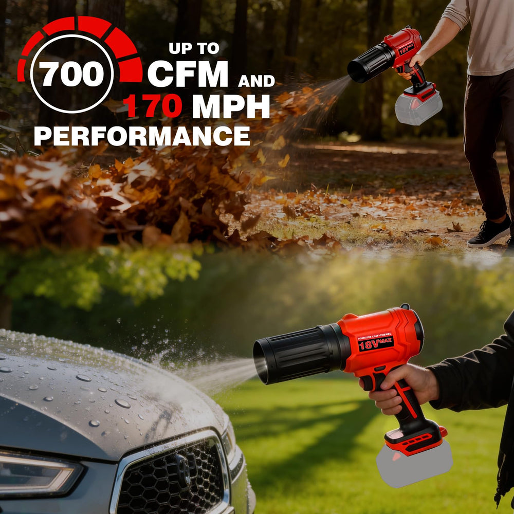 EVOIRON leaf blower with integrated light feature