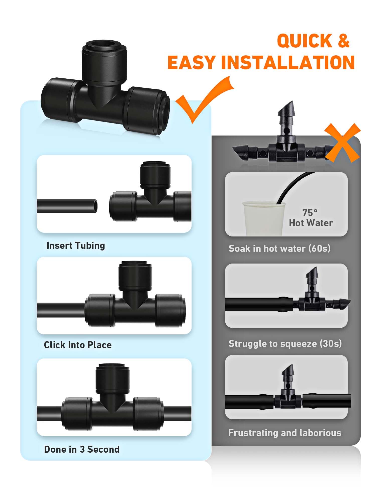 EVOULTES 16 pack tee connectors on a white background