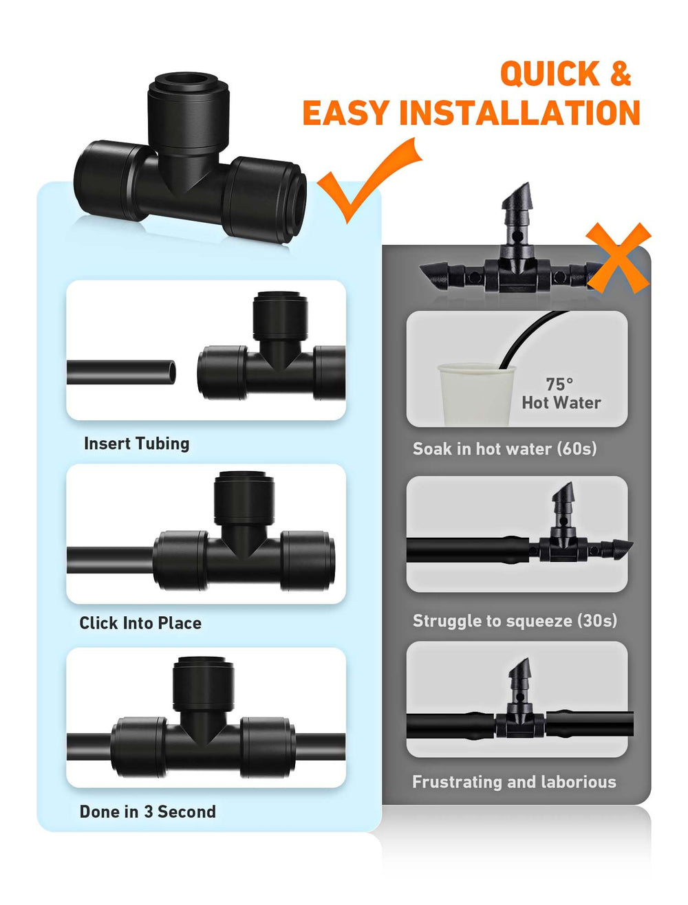 EVOULTES 16 pack tee connectors on a white background