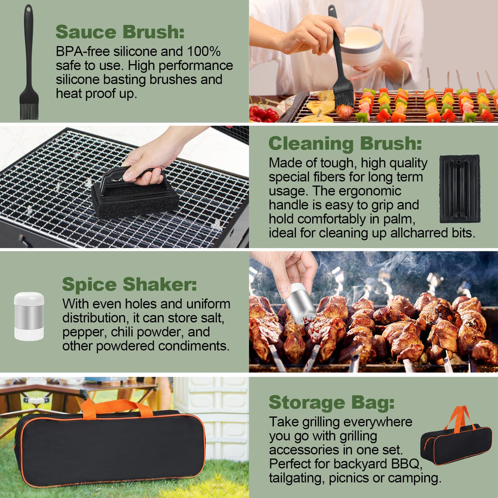 EWFEN grilling tools laid out on a kitchen counter