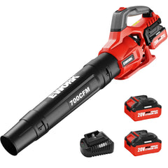 EWORK cordless electric leaf blower red model front view