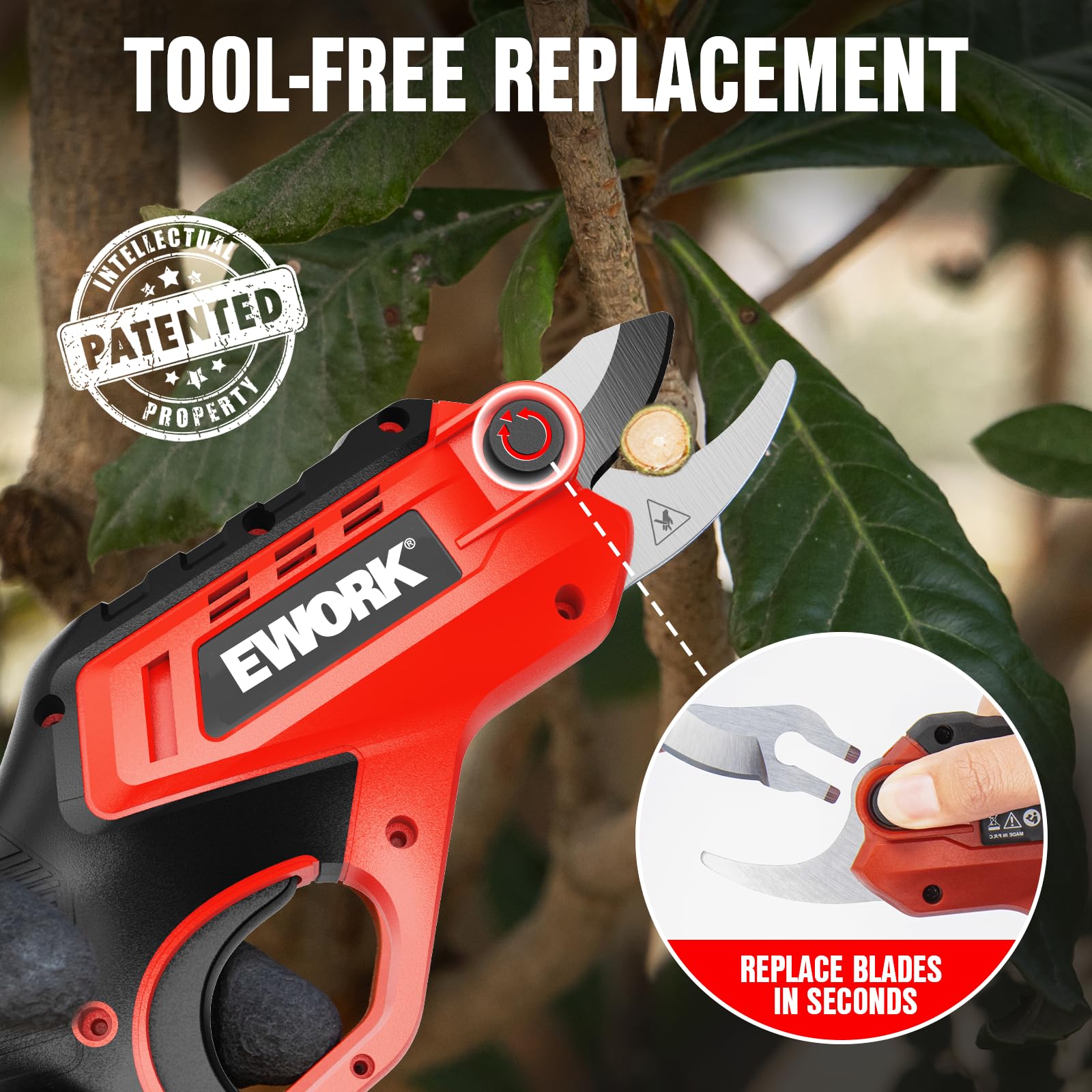 EWORK Electric Pruning Shears with USB-C charging cable