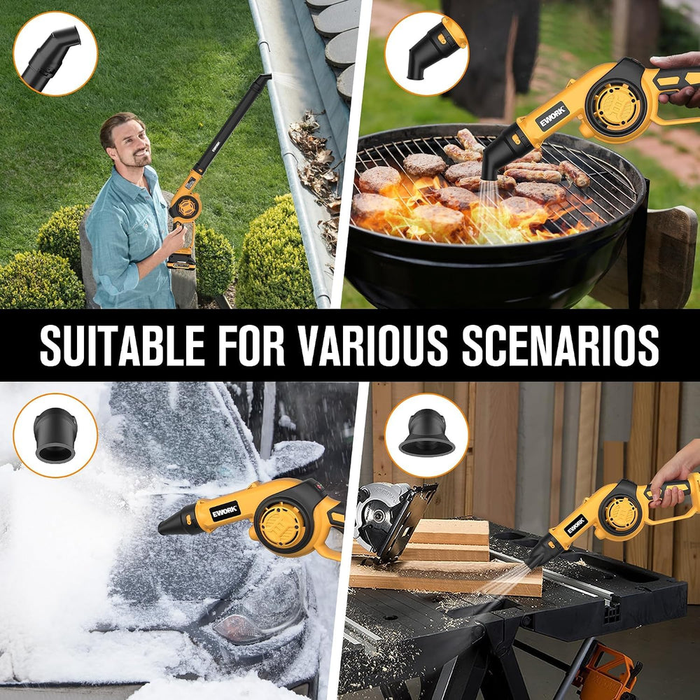 EWORK Leaf Blower side view highlighting lightweight design