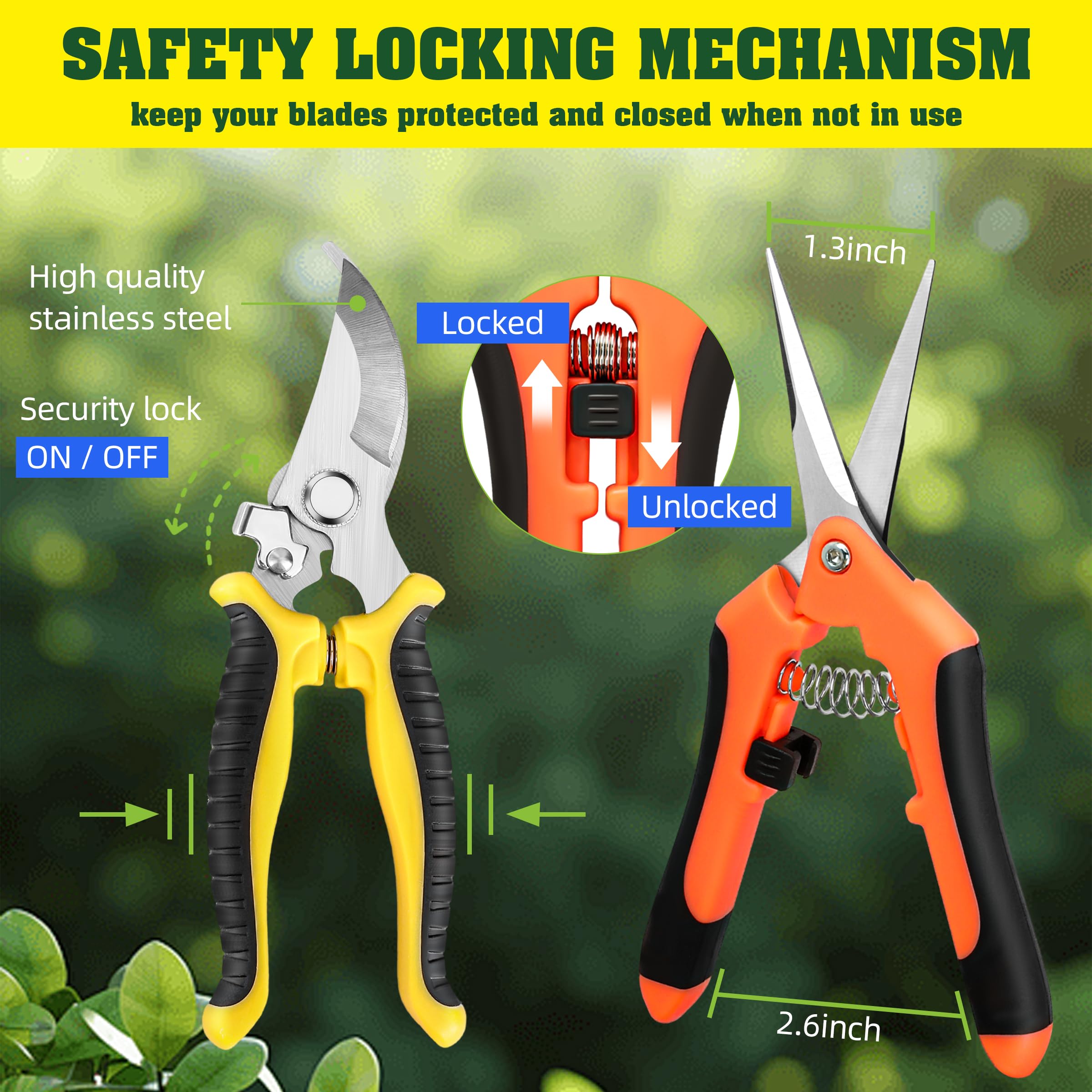 EWPJDK 4 pack garden shears in vibrant colours