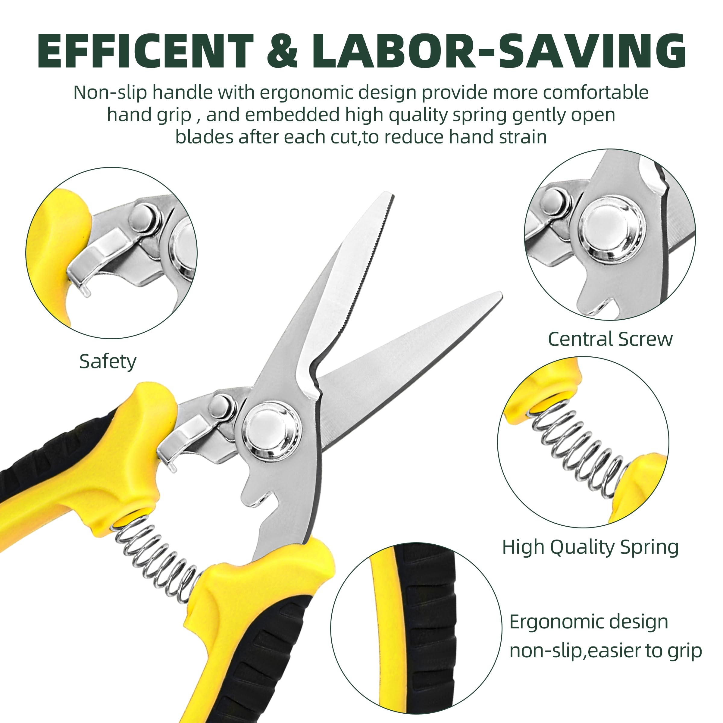EWPJDK Garden Pruning Shears ergonomic handle close-up