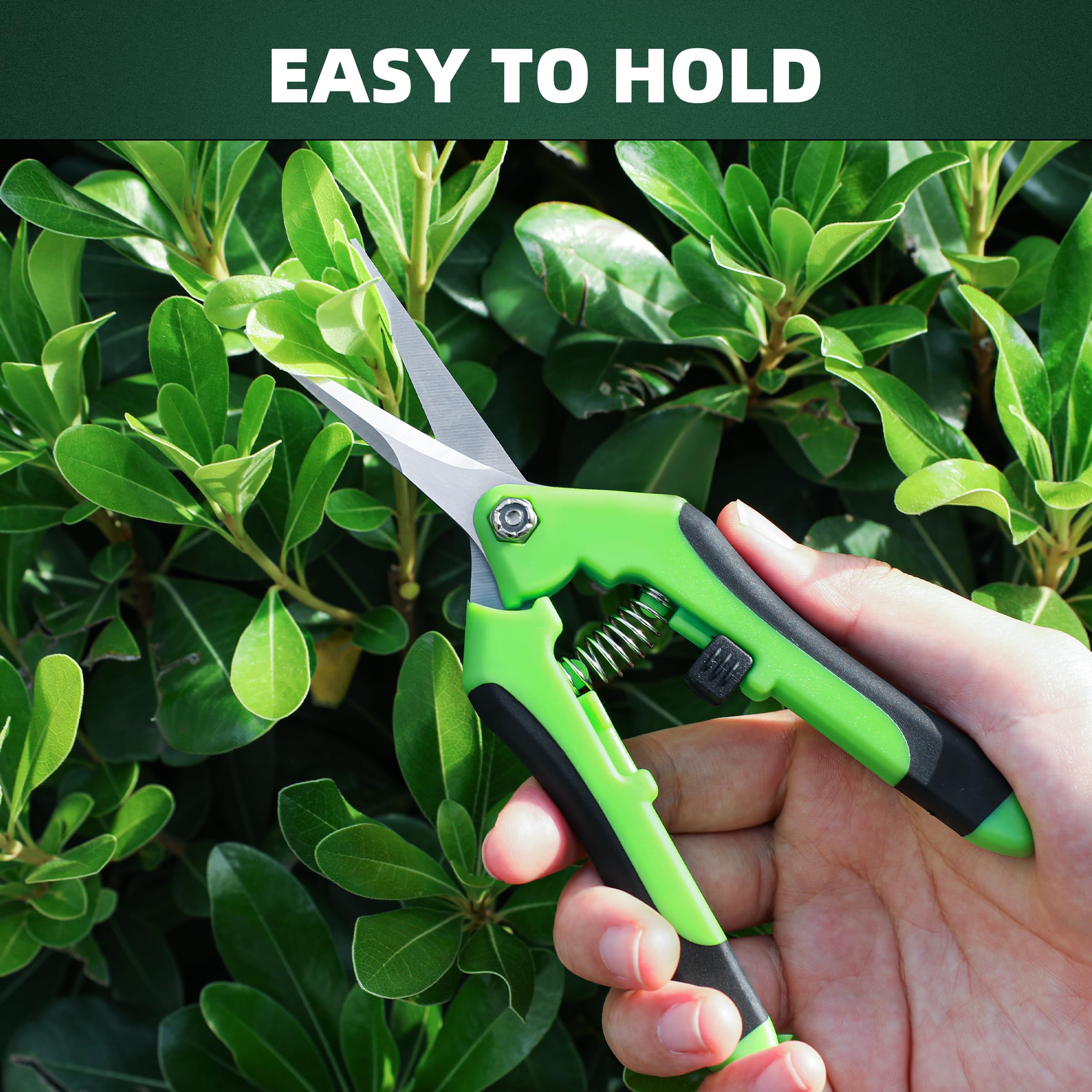EWPJDK Garden Pruning Shears showing sharp stainless steel blades