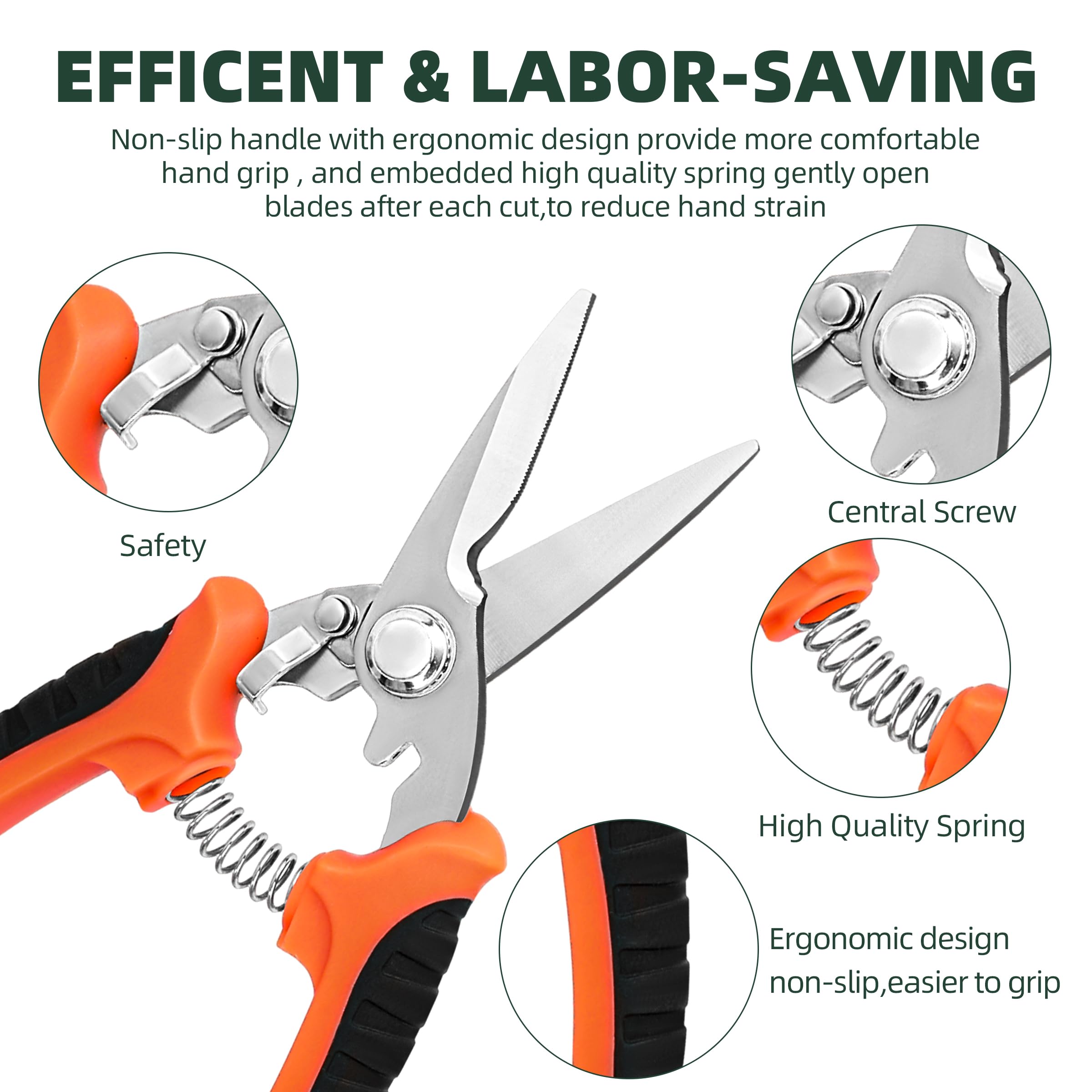 EWPJDK Garden Shears with ergonomic rubber grip