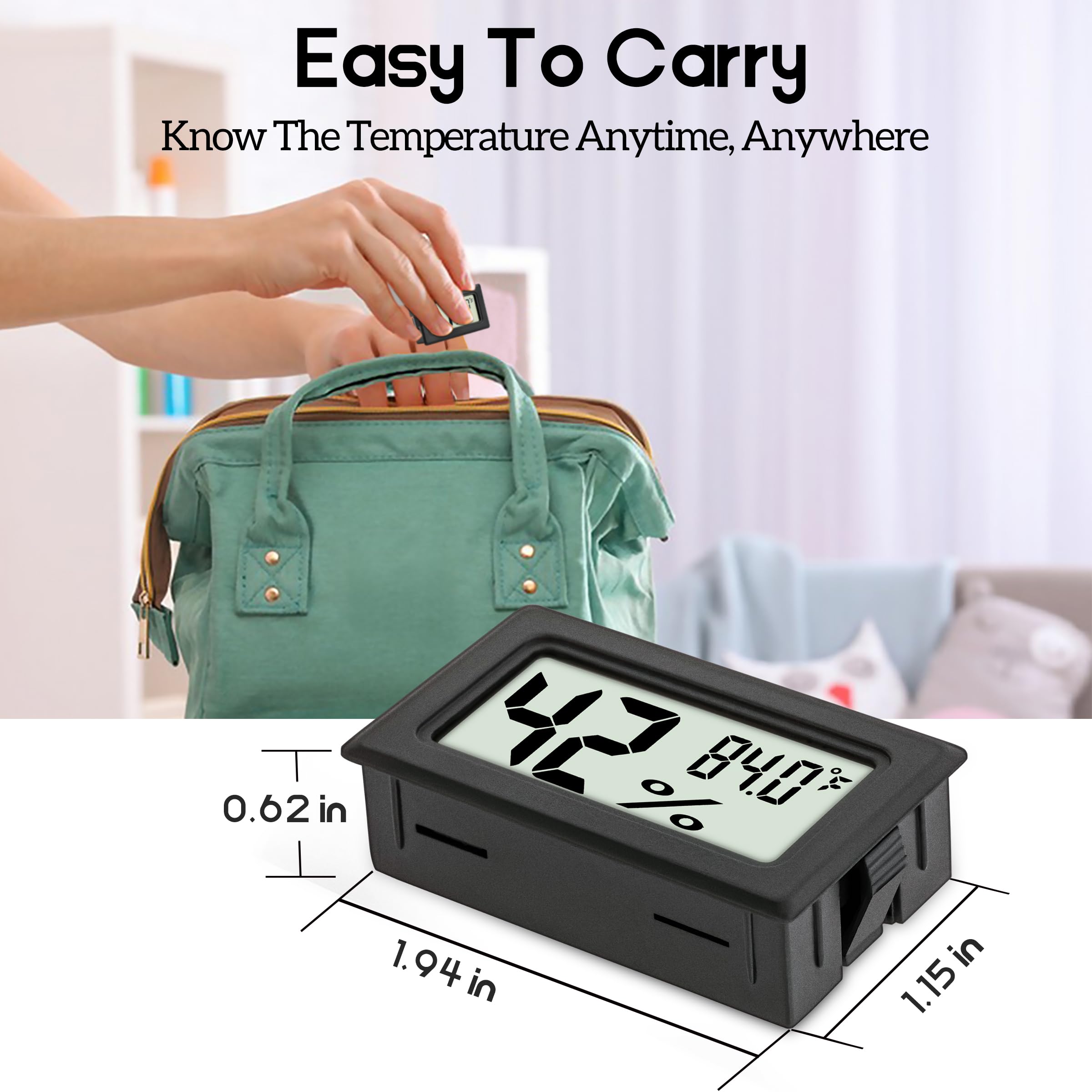 EWPJDK Mini Hygrometer Thermometer side view